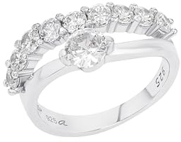 Amor Ring 925 Sterling Silber Damen Ringe, mit Zirkonia synth., Weiß, Kommt in Schmuck Geschenk Box, 9218042