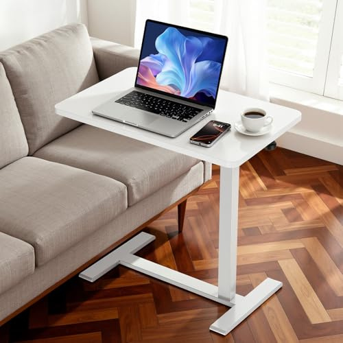 Hydraulisch Höhenverstellbarer Beistelltisch Mit Rollen, Rolltisch, Pflegetisch Mit Rollen, Betttisch Für Krankenbett, Kleiner Computertisch, Sofatisch Laptoptisch Für Schlafzimmer, Pflegebett, Büro