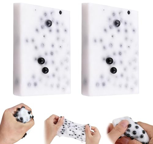 Pimple Popping Toy, 2 Pack Fidget Stress Toys | Square Soft Squeeze Fidget Toy, Skin Picking and Popping Pad, for Adults Desk Office and Home