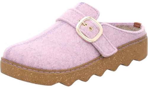 Rohde Damen Pantoffel Softfilz Hausschuh mit Plateau und Schnalle Foggia-D 6117