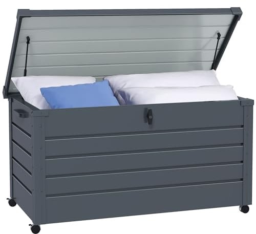 Outsunny Coffre de Eangement Extérieur 295L 120 x 62 x 66 cm Gris
