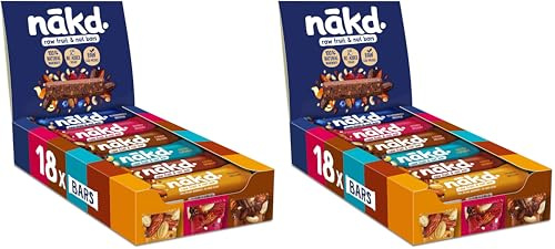 nakd. Variety pack - Raw fruit & nut bars - 100% natural ingredients - No added sugar - Vegan - Gluten free - 18 x 35g bars - 630g (Pack of 2)