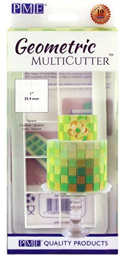 PME GMC142 Geometric MultiCutter for Cake Design - Square, Medium Size, 1-Inch, White