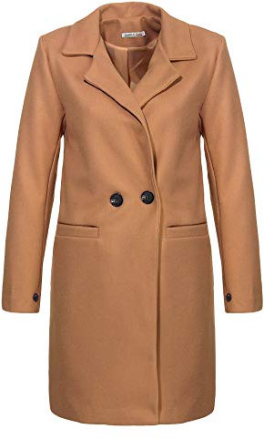 malito Damen Kurzmantel - edle Jacke mit Knöpfen - schicke Übergangjacke - Jacke mit Taschen 19691 (camel, M)