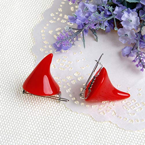 fatteryu 1 Paar Neue Stereo Devil Horn Ohrclip schicke Halloween Cosplay Haarspange Haarnadel rot