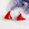 fatteryu 1 Paar Neue Stereo Devil Horn Ohrclip schicke Halloween Cosplay Haarspange Haarnadel rot