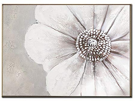 XIANGPEIFBH Modernes Bild im Freien Wandmalerei Handbemalte Leinwand Kunst Wand Ölgemälde Blumenkunst Wanddekor Kunstwerk 40x50 cm /15.7x 19.7 Goldrahmen-1
