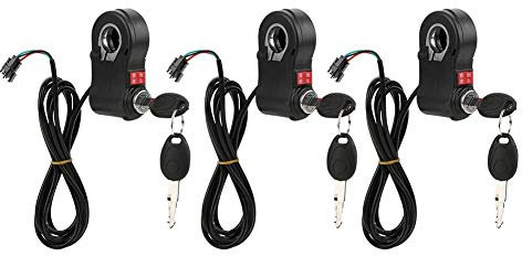 Keenso Interruttore Manubrio Bici elettrica Multifunzione 3 Pezzi, Interruttore Pulsante avanti/Indietro Bici elettrica Interruttore a Chiave Bicicletta elettrica