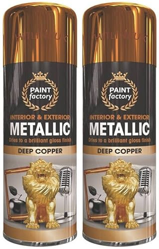 HitlineUK 2 x 400ml Metallic Copper Spray Paint Interior & Exterior Spray Aerosol Can