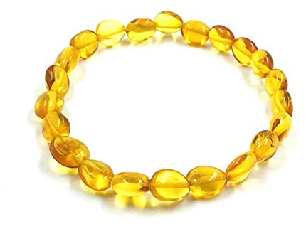 Amber Jewelry Shop Bernstein armband (19cm) - 100% Baltischer Bernstein poliert - Bernsteinarmbänder- Bernstein Perlen echt - Armband Unisex (