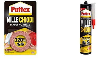 Pattex Millechiodi Tape, Nastro Biadesivo Extra Forte Per Applicazioni Permanenti & Millechiodi Forte & Rapido, Adesivo Di Montaggio Extra Forte Che Sostituisce Viti E Fori Al Muro