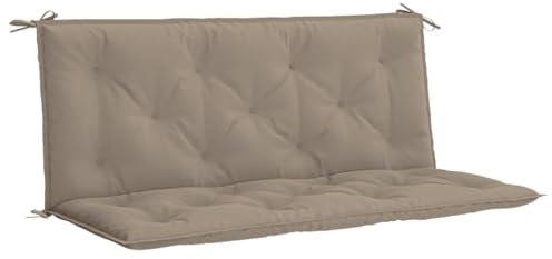 vidaXL Gartenbankauflage 2 STK., Bankauflage Bankkissen Outdoor, Polsterauflage für Gartenbank, Sitzkissen Rückenkissen, Taupe 120cm Oxford-Gewebe