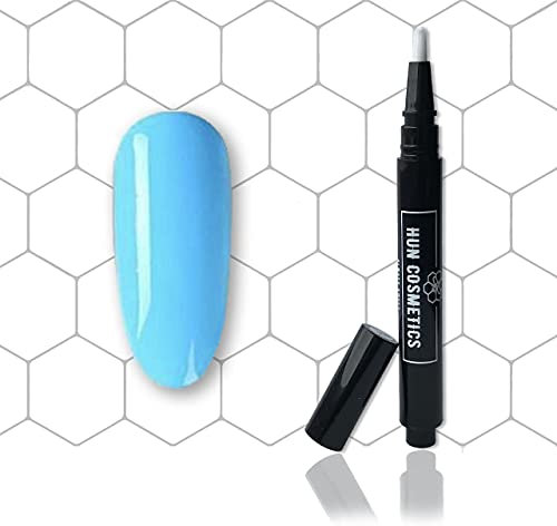 Hun Cosmetics Gel Nail Polish Pen, Sky Blue 095, UV/LED Soak-Off Gel Polish, Long Lasting, Chip Resistant, 3ml. (Requires Curing Under LED or UV Lamp)…
