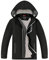 YoungSoul Manteaux Imperméables Garçon - Coupe Vent Doublé Polaire Fille - Veste de Pluie avec Capuche Amovible - Noir - 7-8 ans/Taille 130