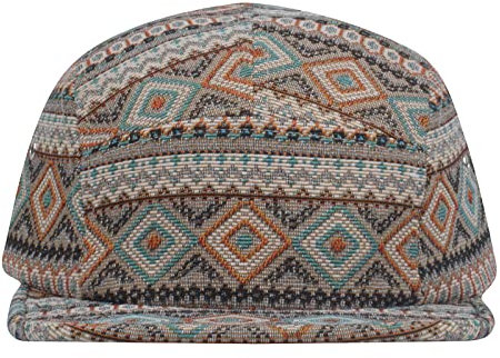 Hatphile: 5 Panel Camper Hat | Mehrfarbige einzigartige Designs | Caps für Männer & Frauen | Groß oder XL, Jacquard Grau Multi, 7 1/4 / 7 3/8