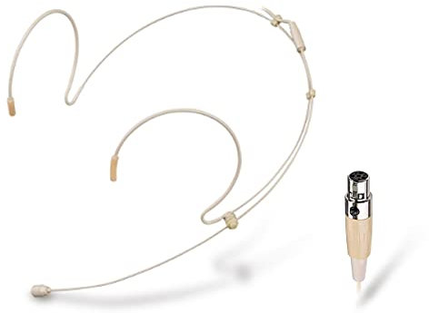 Haoin Headset Microphone Double Over Ear Earset Over Ear Headworn Mic Compatible with Shure Wireless System Bodypack Transmitter with 1.2m Cable Windscreen Mini XLR 4 Pin TA4F Plug