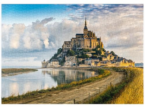 MyPuzzle Morgenblick auf den Mont Saint-Michel - Frankreich - Premium 1000 Teile Puzzle - MyPuzzle Sonderkollektion von Puzzle Galaxy