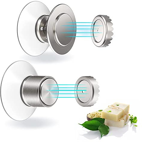 Porte Savon Aimanté 2 Pièces Porte Savon Magnetique Porte Savon Douche avec Ventouse Porte Savon Mural INOX,Support Savon Solide pour Lavabo, Douche et Baignoire
