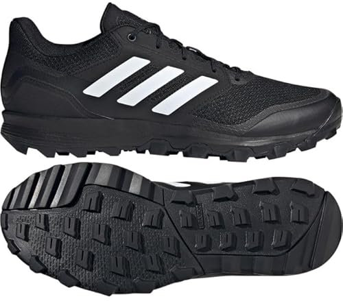 Flexcloud 2.1 Hockey Astro Trainers Shoes - Black + Free Sports Innovation Chamois Grip (Numeric_8)