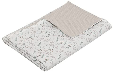 ULLENBOOM ® Babydecke 70x100 cm Floral-Sand (Made in EU) - Baby Kuscheldecke aus OEKO-TEX Baumwolle & Fleece, ideal als Kinderwagendecke oder Spieldecke geeignet