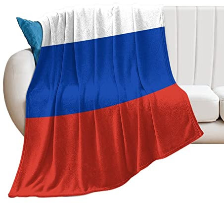 Higoss Decke mit Russland-Flagge, Überwurf aus Plüsch, superweich, warm, Flanelldecke für Couch, Bett, Sofa, Stuhl, tolles Geschenk für Freunde, Männer, Frauen, 76,2 x 101,6 cm