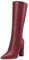 Aachcol Donna Stivaletti Metà polpaccio Chiusa a Punta Chunky Blocco Alto High Tacco Heel Dress Scarpe Matte Cerniera Sexy Borgogna Rosso 10 CM 45 EU