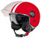 VINZ Parchi Jethelm mit Doppelvisier | Roller Helm Fashionhelm mit Streifen | In Gr. XS-XXL | Jet Helm mit Sonnenblende | ECE 22.06 Zertifiziert | Motorradhelm mit Visier - Rot