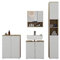 Vicco Badmöbel-Set Edge, Badezimmerschrank-Set, Weiß/Eiche, 4 Teile