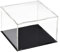Recogwood Acrylic Clear Display Case, 20 x 20 x 15cm Assemble Countertop Box Cube Organizer Stand Dustproof Protection Showcase with Black Base for Action Figures Toys Collectibles
