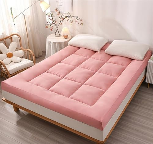 QiuShuiDr Traditionelle japanische Matratze，Starke warme Futon-Matratze,Doppel-Einzel Tatami Matratze,japanischer Tatami Boden Faltmatratze (Color : Pink, Size : 1.2 * 2.0m)