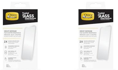 OtterBox Trusted Glass Screen Protector for iPhone 14 / iPhone 13 / iPhone 13 Pro, Tempered Glass, x2 Scratch Protection, Drop Defence for Shatter Protection (Pack of 2)