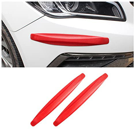 Adunsiaoto 2 Stück Universal Anti-Collision Patch Auto Stoßstange, Kohlefaser Autos Tür Bump Protector Aufkleber für Auto SUV, Auto Türkantenschutz Aufkleber(Rot)