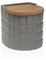 Versa Salero con Tapa Cuadros Gris Cerámica Bambú Dolomita 11 x 11 x 11 cm - Marca EAN: 8420327541567