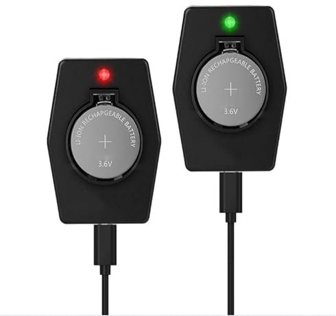 BenjiPower - Chargeur de Pile Plate Bouton Rechargeable (Batterie) pour LIR2016 LIR2025 LIR2032 (remplace CR2032) USB Type C (Chargeur Seule)