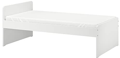 SLÄKT Bettgestell mit Lattenrost 90x200 cm weiß