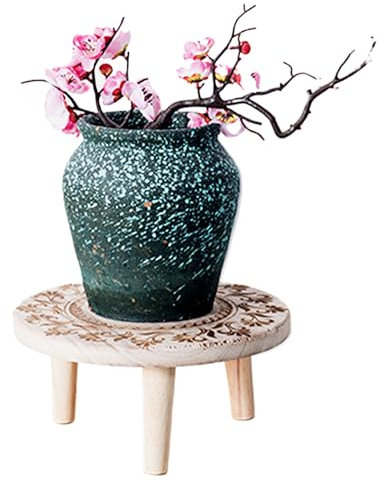 Obelunrp Holzpflanzständer, 9,8 x 4,7 Zoll Holz rund Pflanzensteiger, dekorativer kleiner Pflanzenhocker, Blumenregal für Innenliebhaber im Freien im Freien im Freien im Freien