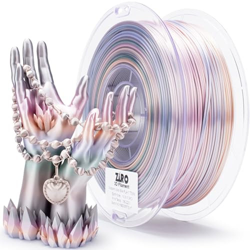 ZIRO Seide Multicolor 3D Drucker Filament, Seide Gradient PLA Filament 1.75mm, Schnelle Farbveränderung Silk PLA Passend für Die Meisten 3D Drucker, Maßgenauigkeit +/-0.03mm, 1KG/2.2lb Spule, Erdtöne