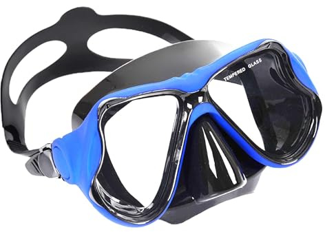 Gafas con nariz, ergonómicas y cómodas, visión clara de 180°, gafas de esnórquel antivaho, máscara de natación ergonómica de vidrio templado para buceo, correas ajustables para hombres, mujeres,