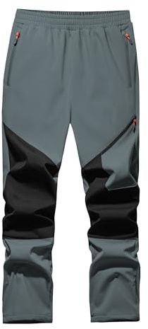WILLIT Kids Fleece lined Ski Snow Pants Boys Softshell Thermal Hiking Pants Waterproof Winter Outdoor Trouser