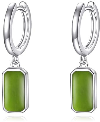 Peridot Ohrringe Sterling Silber Green Tropfen Ohrringe Square Ohrringe Peridot Dangle Schmuck Geburtstag Geschenke für Frauen