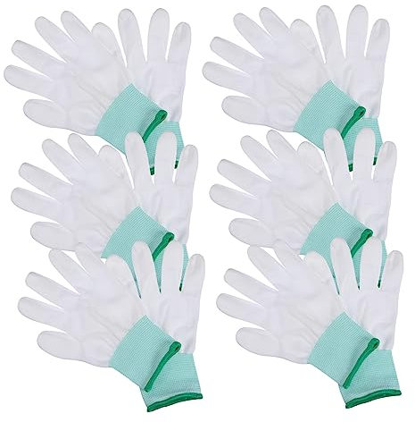 MERRYHAPY 10 Paar PU-Fingerhandschuhe Arbeitshandschuhe aus Handschützer für die Arbeit baumwollhandschuhe gardening Arbeitsschutzhandschuhe dünne Arbeitshandschuhe Nylon Green