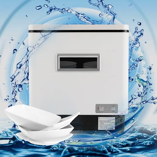 JDBDU Mini lavastoviglie da tavolo, piccola lavastoviglie da 6 set, capacità di lavastoviglie in acciaio inox, 800 W, lavastoviglie piccole, one-touch, per cucina