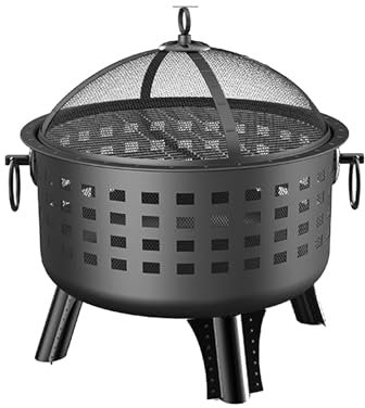 Estufa de Leña Camping Portátil con Cubierta Ignífuga, para Usar con Combustible Sólido, para Fogatas, Calefacción, Barbacoa