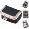 FLLUOUZH Mini Boîte à Bijoux en Cuir Véritable - étui de Voyage Portable pour Femmes, Porte-Monnaie D'inspiration Vintage Avec Fermoir à Baiser, Rangement pour Bagues, Boucles D'oreilles (Noir)
