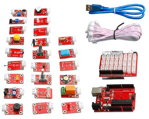 Programmierlernkit, Entwicklungsboard -Lernkit Grafische Programmiersensor -LED -Modulkabel für Anfänger und Lötstationen