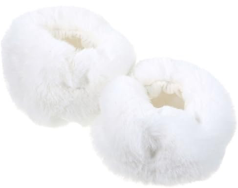 BESTYASH 2stücke Fleece-wärmeschutz Ärmel Für Erwachsene Kuschelige Kunstfell-oversleeves Für Handgelenke Elastisches Design Für Winter Weiß