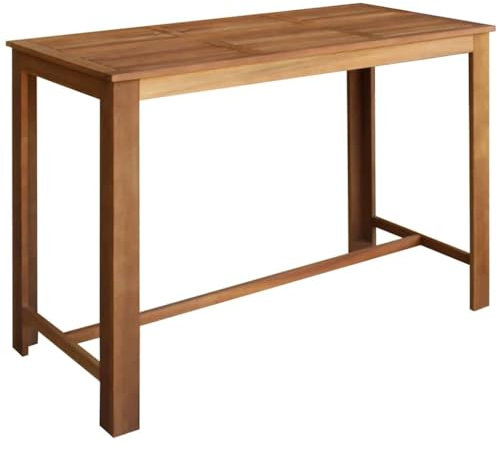 Genérico Wenjingqi 246665 Bartisch aus massivem Akazienholz, 150 x 70 x 105 cm, Braun