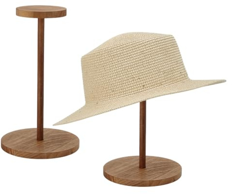 PH PandaHall 2pz Espositore per Cappelli in Legno Portacappelli da Tavolo, Marrone Supporto per Cappelli per Venditori Home Hat Helmet Display Organizer, 14.5x26.3cm