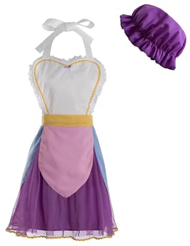 Masfrida Mrs Potts Costume Teapot Maid Dresses with Hat Halloween Party Mrs Potts Outfit for Women