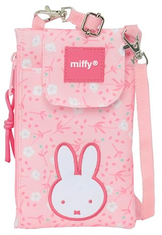 safta MIFFY FLORES - Geldbörse für Handy, bequem und vielseitig, Qualität und Widerstandsfähigkeit, 19 x 10 cm, Pink, M, Casual